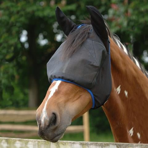 Equilibrium Fly Mask Midi with Ears Black - Aitken's Saddlery