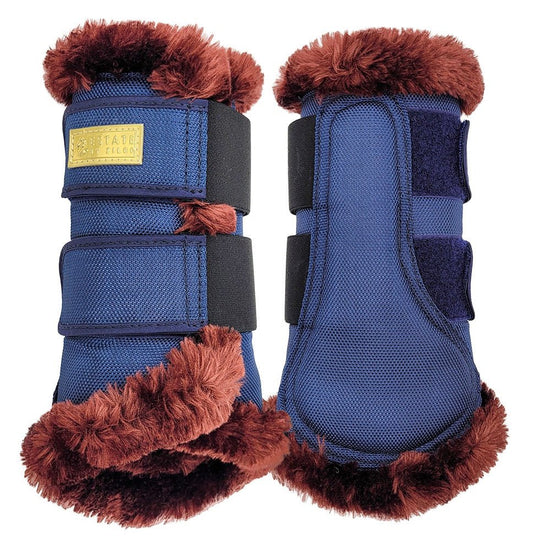 Estate Fleece Lined Boots Navy & Burgandy - Aitken's Saddlery