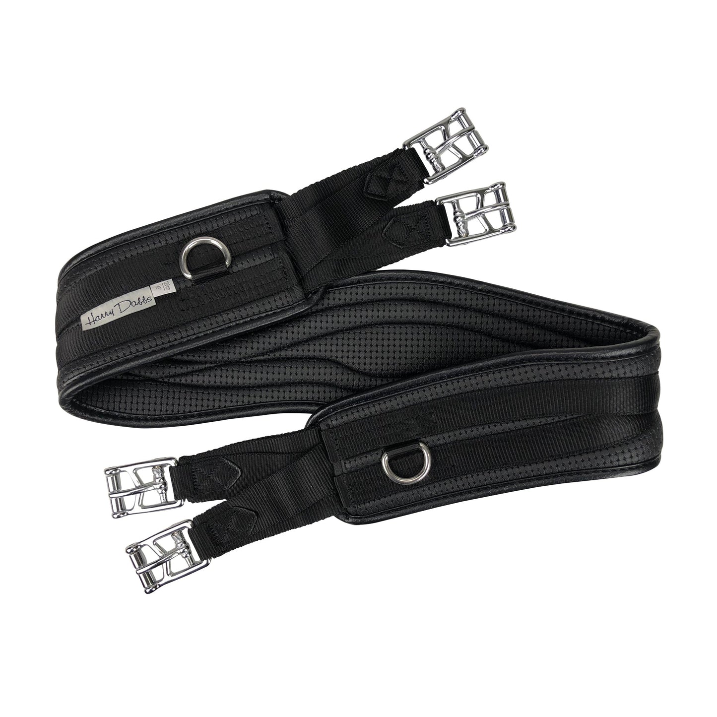 Harry Dabbs Curved Waffle Girth Non Elastic Black - Aitken's Saddlery