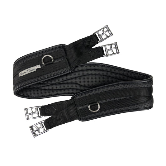 Harry Dabbs Curved Waffle Girth Non Elastic Black - Aitken's Saddlery