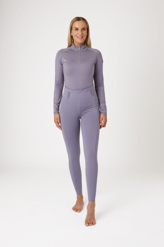 Horze Everly Fullgrip Ladies Grey Ridge Violet - Aitken's Saddlery