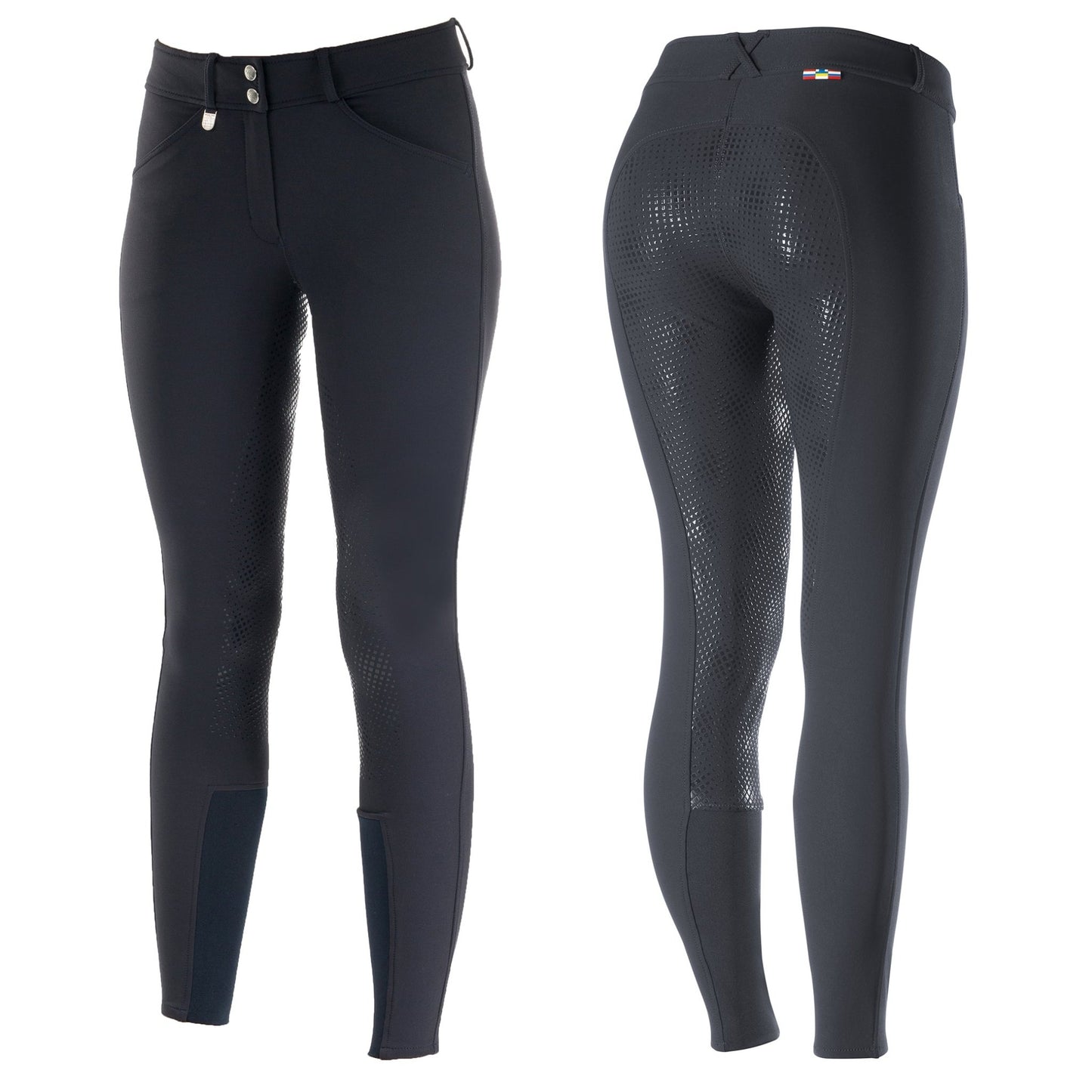 Horze Grand Prix Silicone Ladies Breeches Navy - Aitken's Saddlery