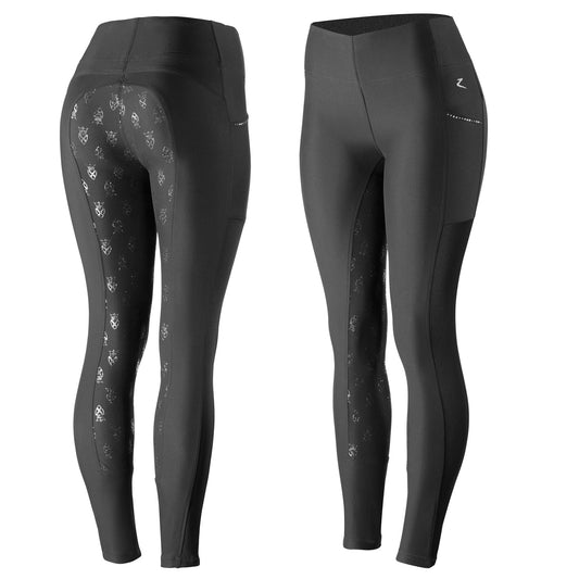 Horze Leah Ladies Riding Tights Black - Aitken's Saddlery