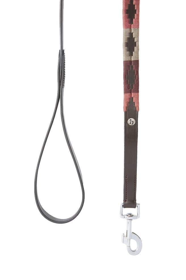 Horze Polo Dog Leash Marsala Red & Rum Raisin Brown - Aitken's Saddlery