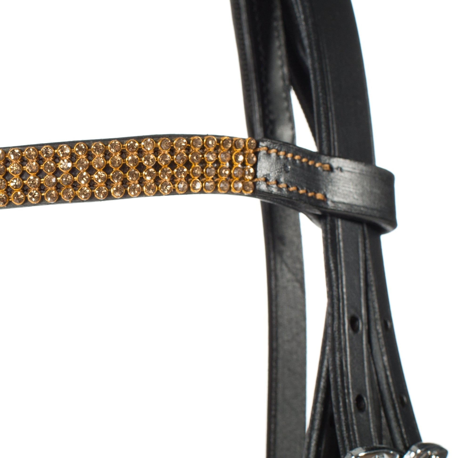 Horze Pony Bridle Black & Gold - Aitken's Saddlery