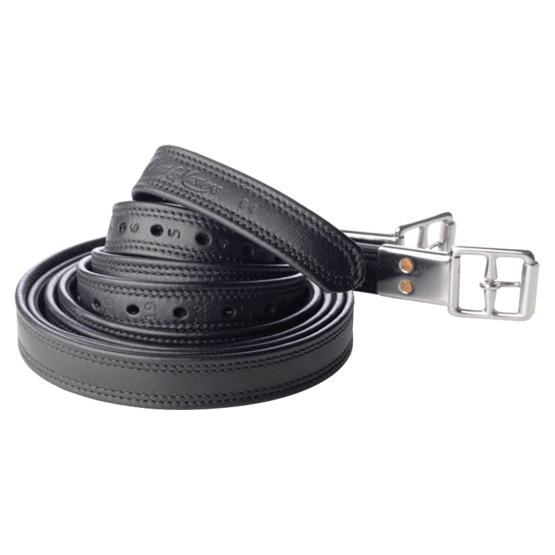 Kent & Masters Calf Stirrup Leathers Black - Aitken's Saddlery