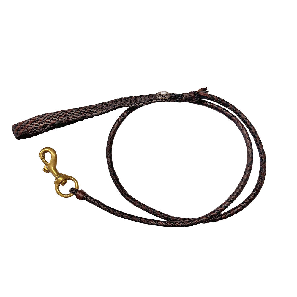 Dog Lead Hand Plaited Roo Hide Lead Aitken's Saddlery