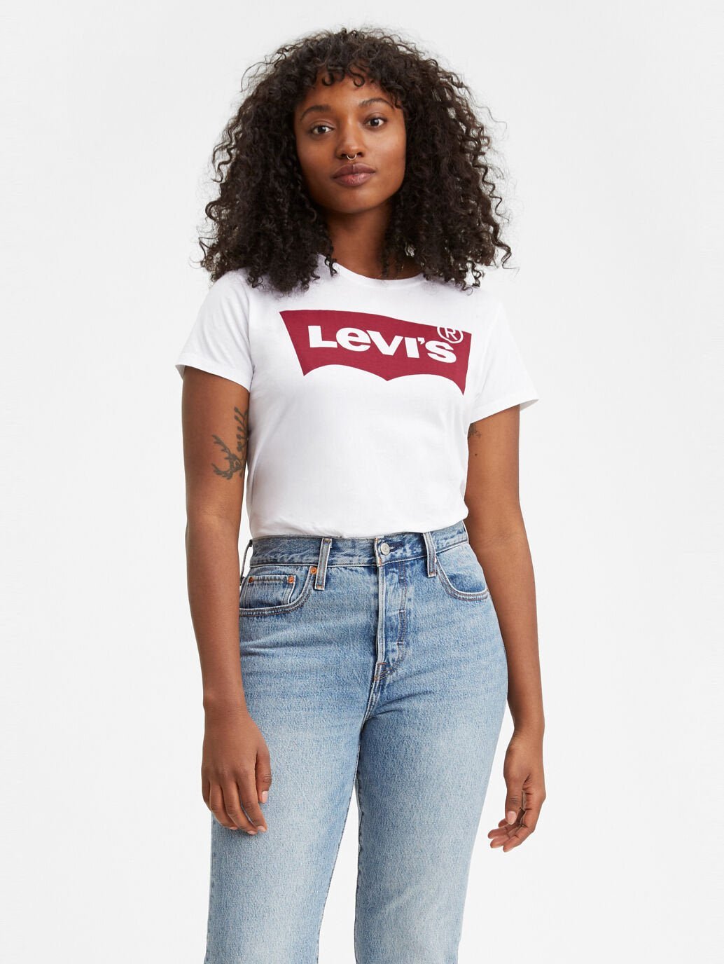 LEVI'S Women's Perfect T-Shirt Large Batwing White - Aitken's Saddlery