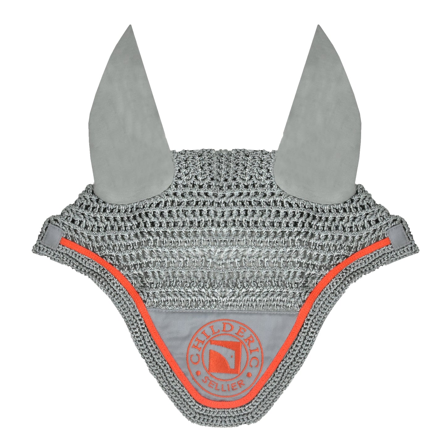 Luc Childeric Ear Bonnet Grey & Orange - Aitken's Saddlery