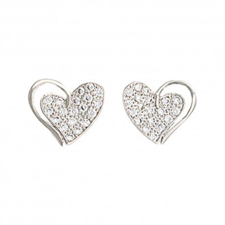 Montana Micro Pave Heart Ear Rings - Aitken's Saddlery