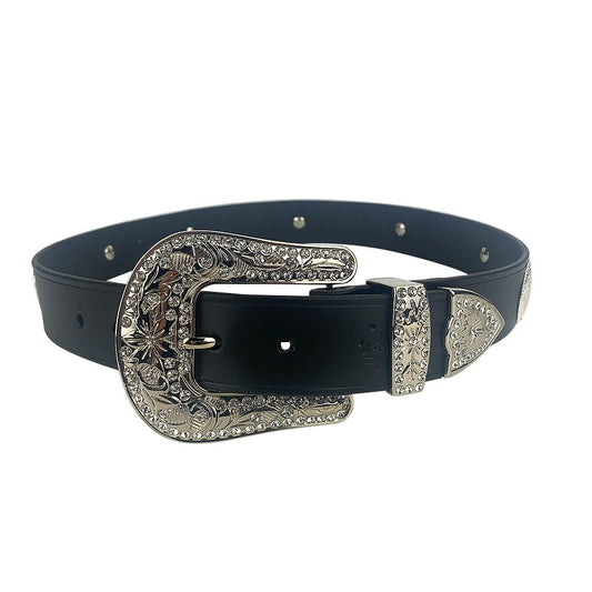 Porter Glam Western Concho Ladies Black Belt - Aitken's Saddlery