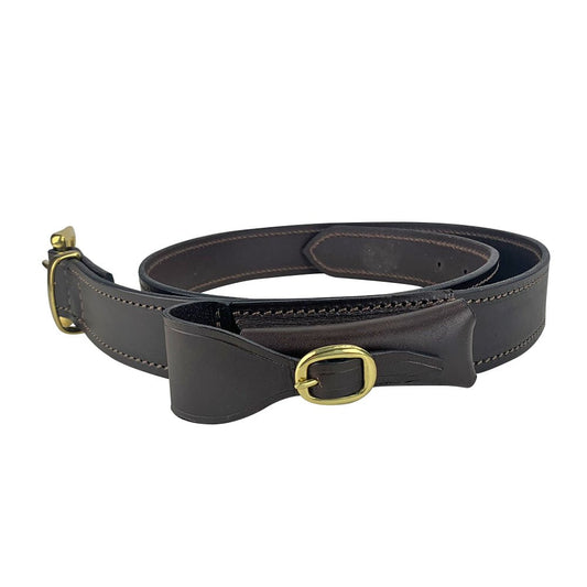 Porter Solid Leather Belt with Knife Pouch Brown Buckle - Aitken's Saddlery