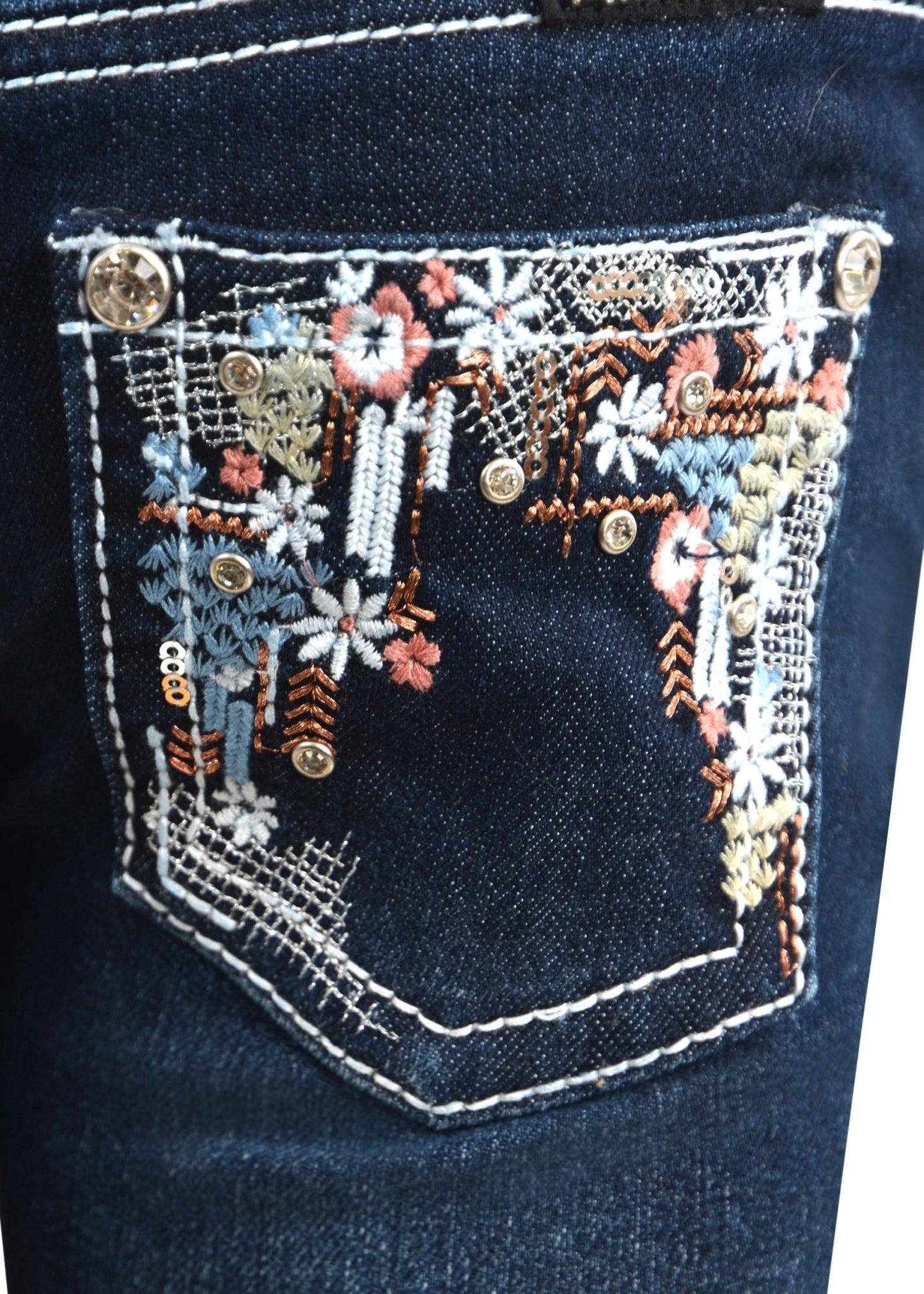 Pure Western Anjelica Slim Leg Girls Jeans Indigo - Aitken's Saddlery
