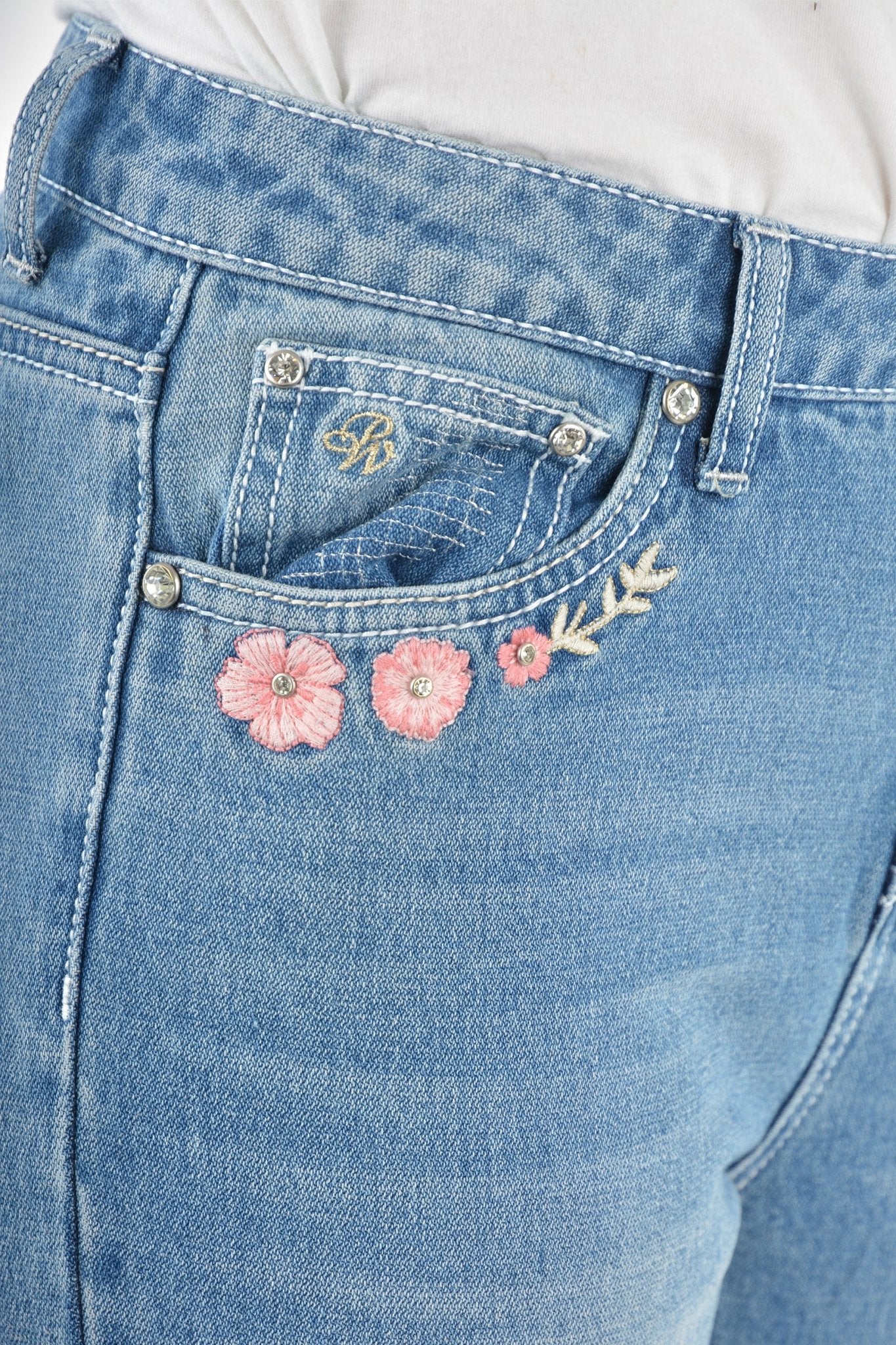 Pure Western Flora High Rise Boot Cut Ladies Jeans Faded Blue - Aitken's Saddlery