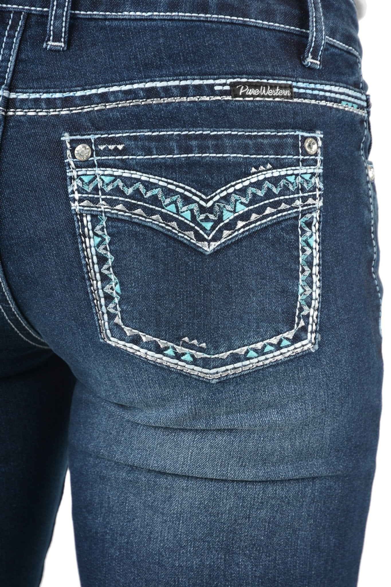 Pure Western Geraldine Straight Leg Ladies Jean Midnight - Aitken's Saddlery
