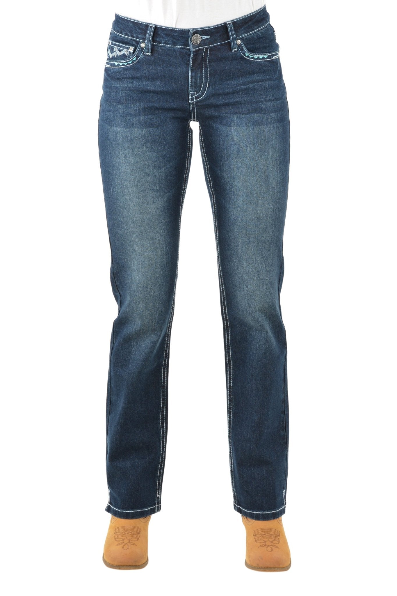 Pure Western Geraldine Straight Leg Ladies Jean Midnight - Aitken's Saddlery