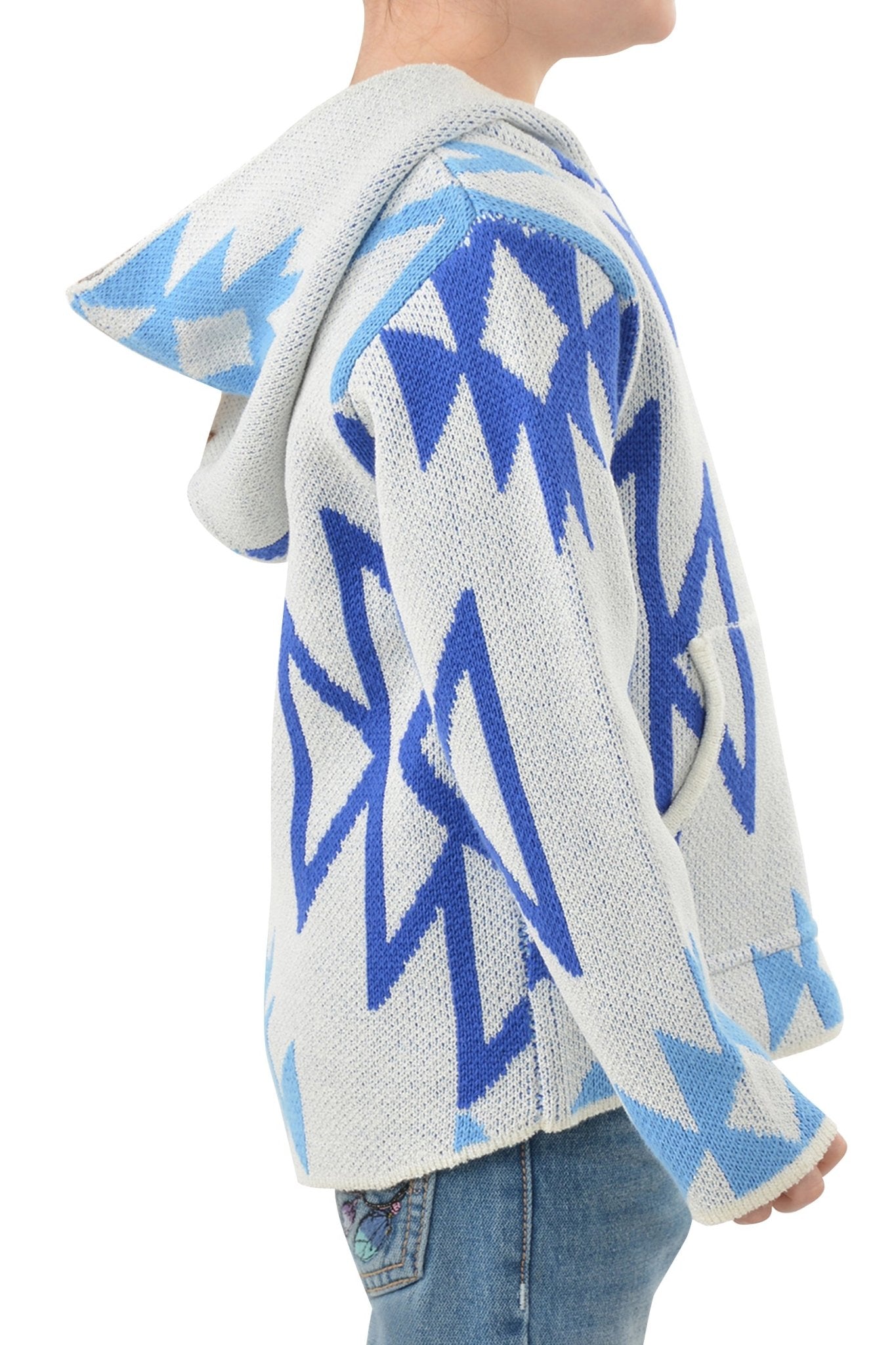 Pure Western Khloe Knitted Girls Pullover Cream & Blue - Aitken's Saddlery