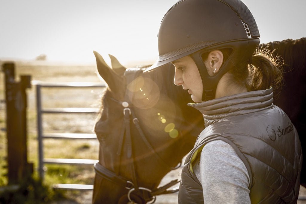 Samshield Miss Shield Shadowmatt Helmet Navy with Black Blazon - Aitken's Saddlery