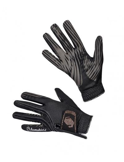 Samshield V Skin Swarovski Gloves Black Rose Gold - Aitken's Saddlery