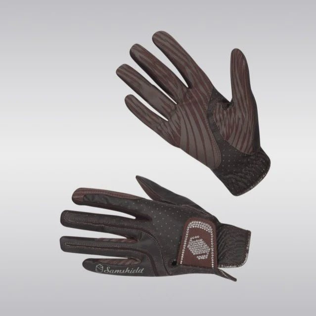 Samshield V Skin Swarovski Gloves Brown - Aitken's Saddlery