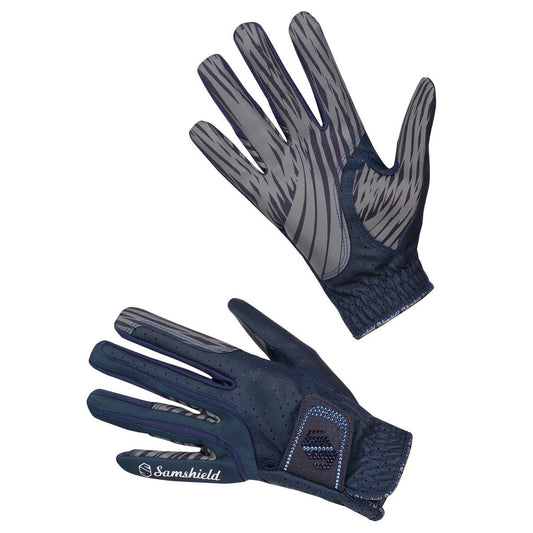 Samshield V Skin Swarovski Gloves Navy & Blue - Aitken's Saddlery