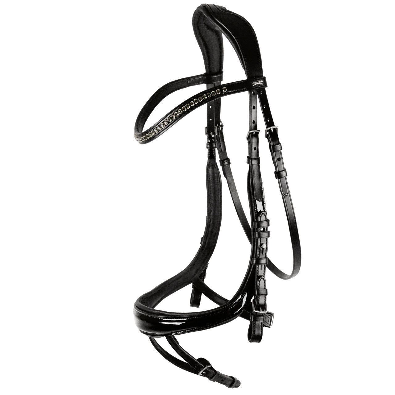 Schockemohle Equitus Beta Bridle Black Patent - Aitken's Saddlery