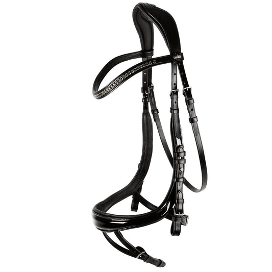Schockemohle Equitus Beta Bridle Black Patent - Aitken's Saddlery