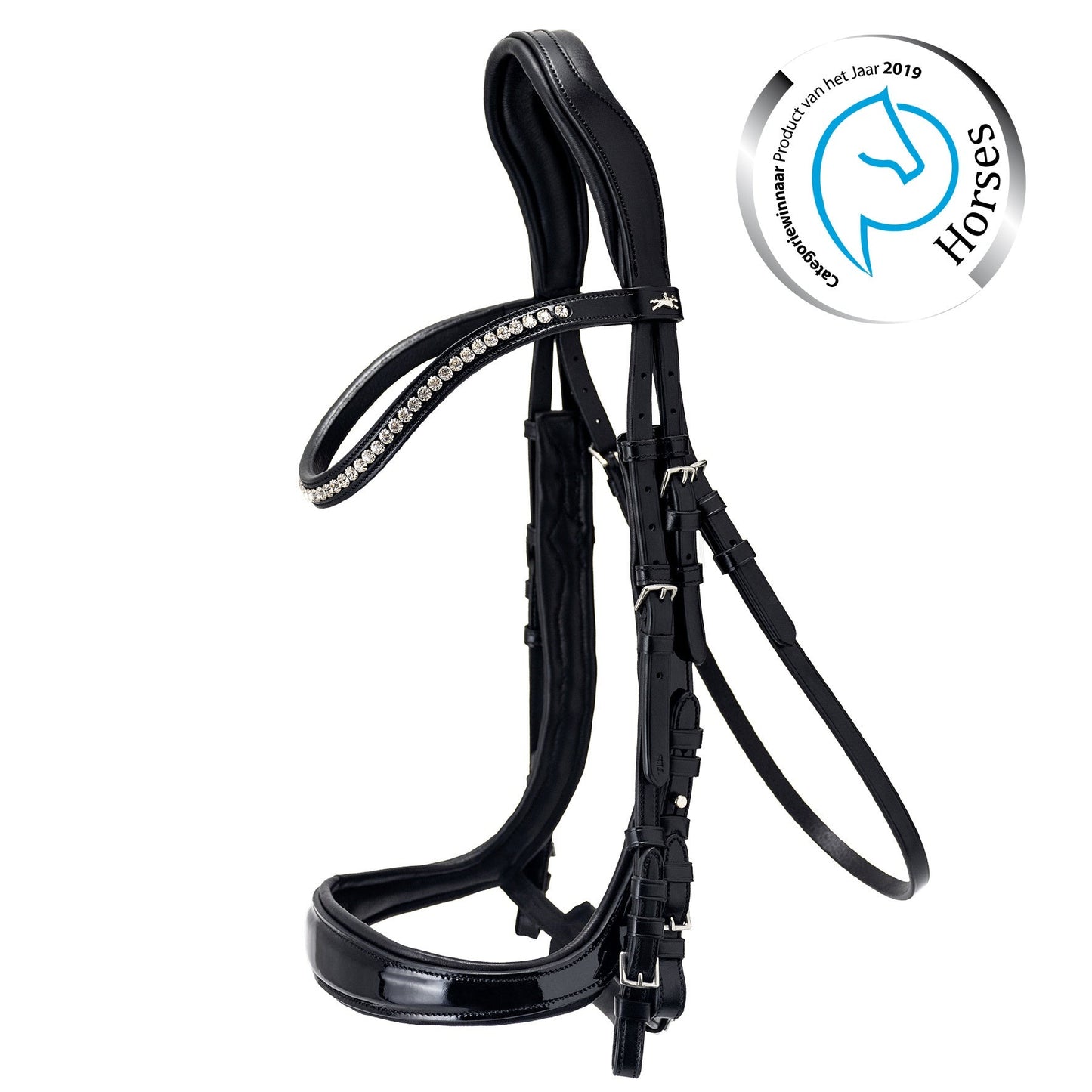 Schockemohle Equitus Gamma Bridle Black Patent - Aitken's Saddlery