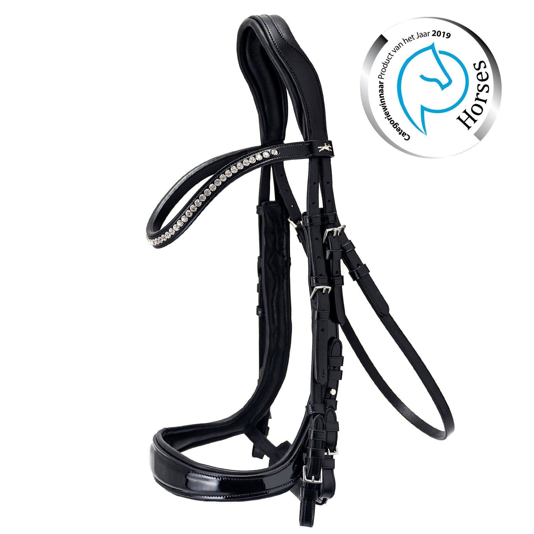 Schockemohle Equitus Gamma Bridle Black Patent - Aitken's Saddlery
