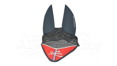 Schockemohle Fly Veil Action Elastic Ears Frozen Anthra - Aitken's Saddlery