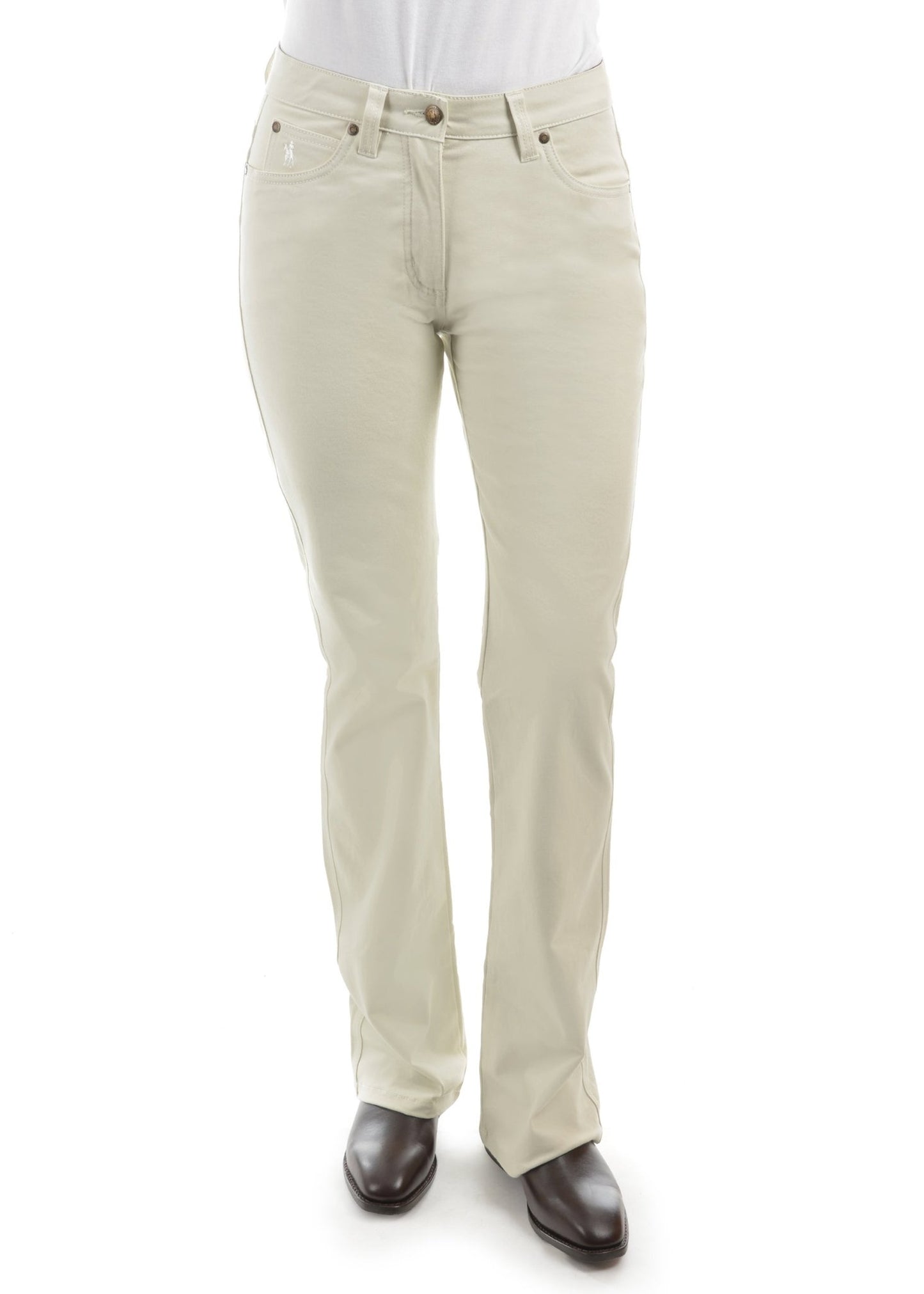 Thomas Cook Stretch Ladies Moleskin Jeans Stone - Aitken's Saddlery