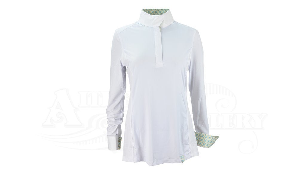 Tredstep Solo Ladies Competition Shirt White Cream & Blue - Aitken's Saddlery