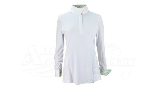 Tredstep Solo Ladies Competition Shirt White Cream & Blue - Aitken's Saddlery