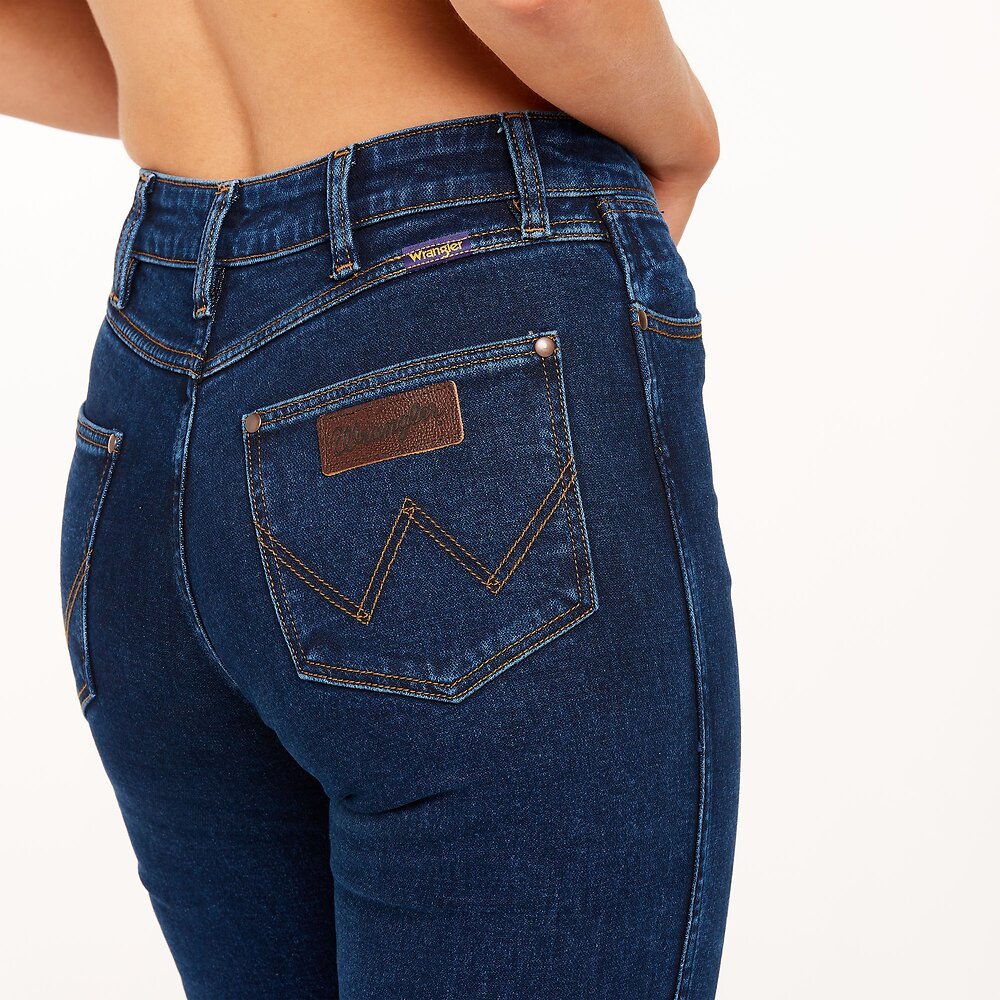 Wrangler Classic Mid Waist Dark Stone Ladies Jeans - Aitken's Saddlery