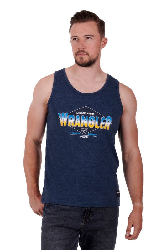 Wrangler Domenic Mens Singlet Navy Marle - Aitken's Saddlery