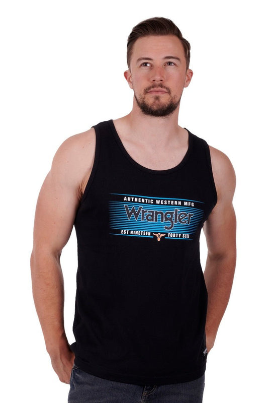 Wrangler Harvey Mens Singlet Black - Aitken's Saddlery