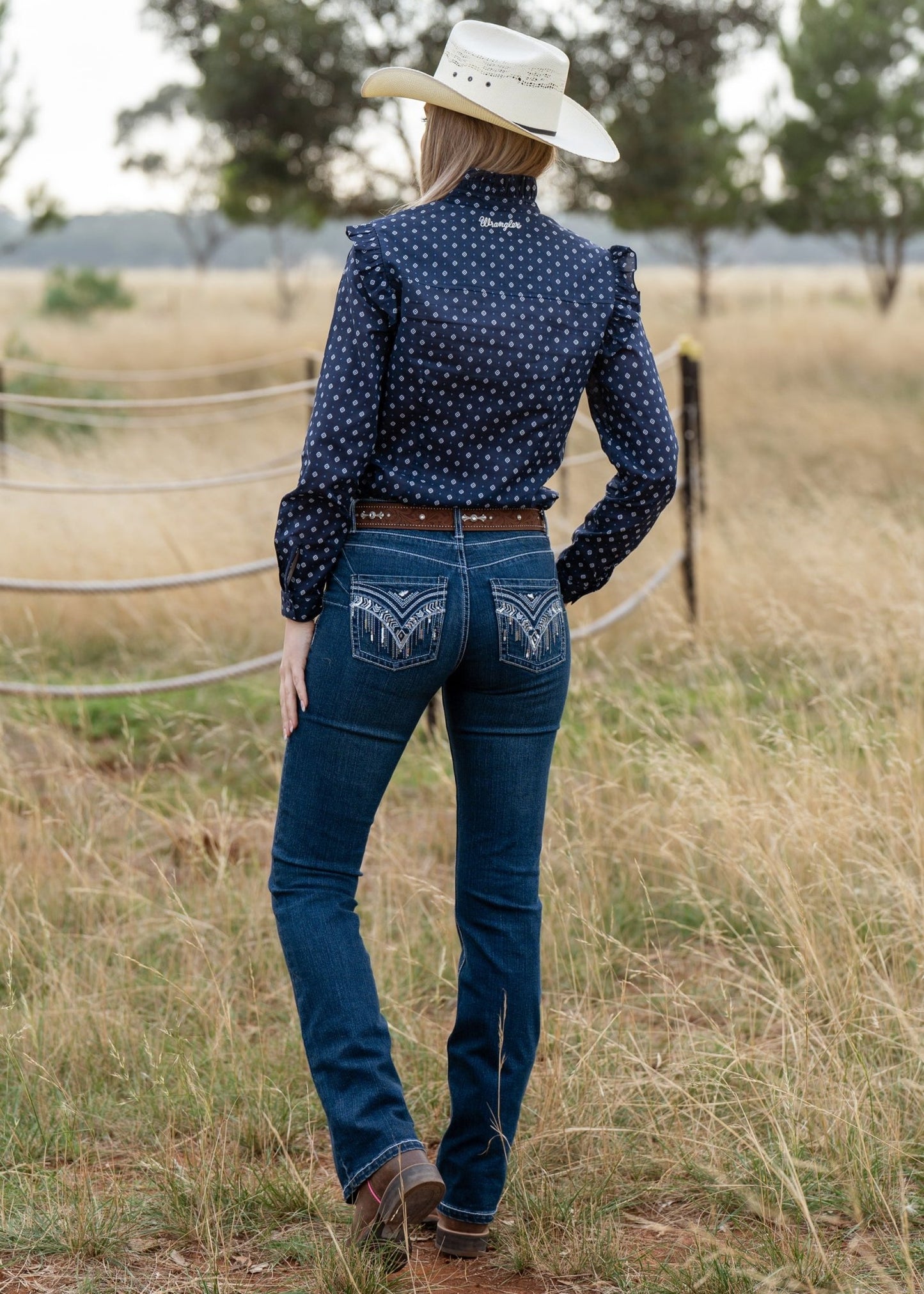 Wrangler Windsong Ladies Q Baby Booty Up Marine Blue - Aitken's Saddlery