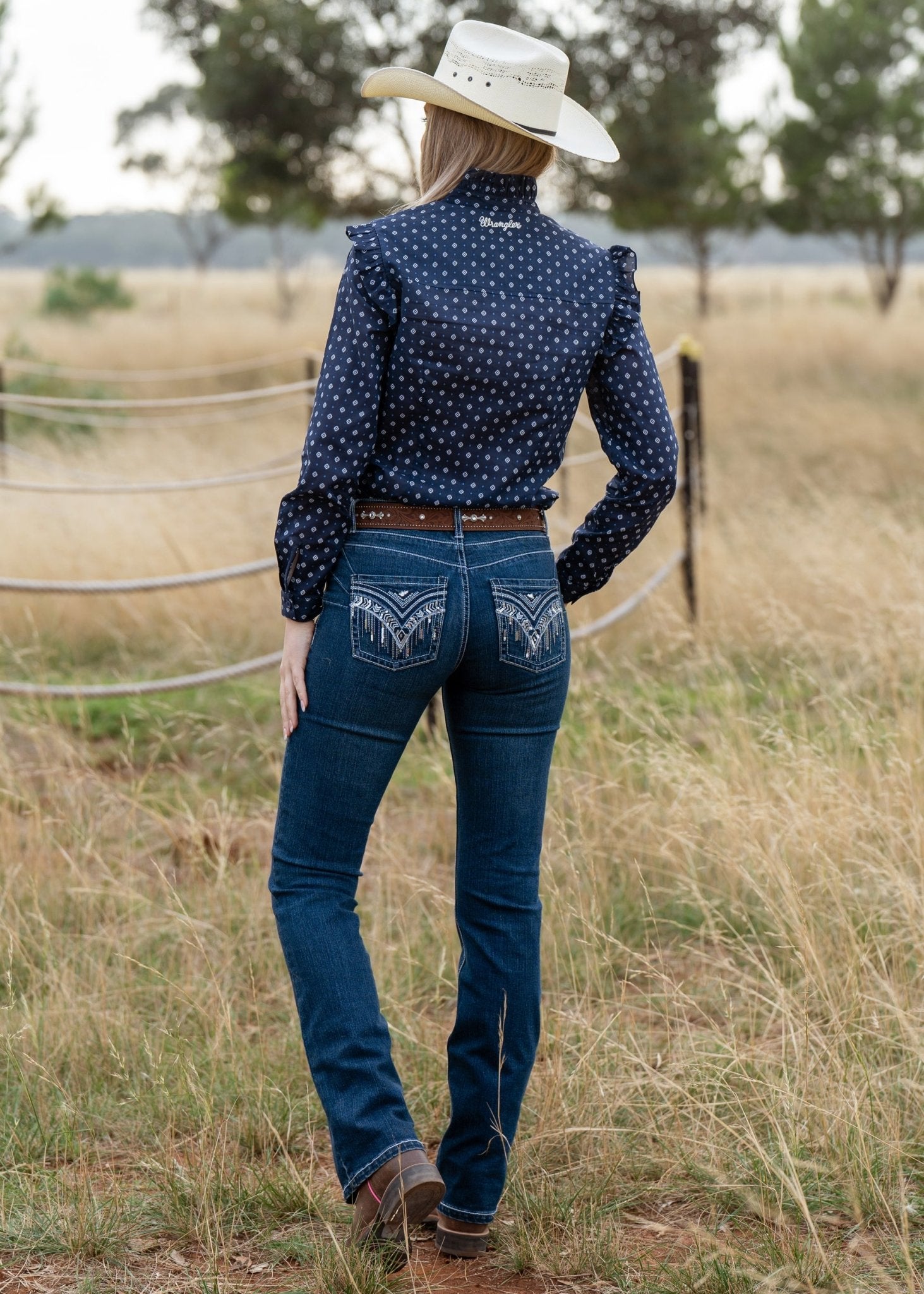 Wrangler Windsong Ladies Q Baby Booty Up Marine Blue - Aitken's Saddlery