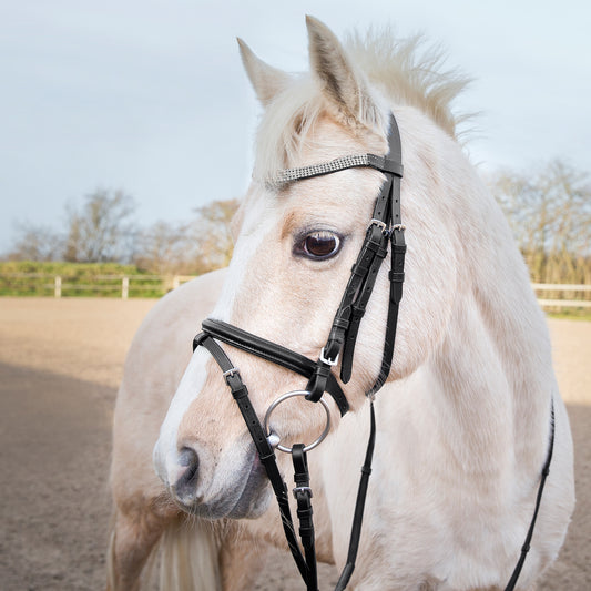 Horze Pony Bridle Black & White
